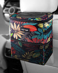 HOTOR Car Trash Can, Multifunctional &amp; Fashionable Car Accessory for Interior Use, Waterproof &amp; Leakproof Car Organizer and Storage Bag with Adjustable Straps, Magnetic Buckles (Colorful Leaves)