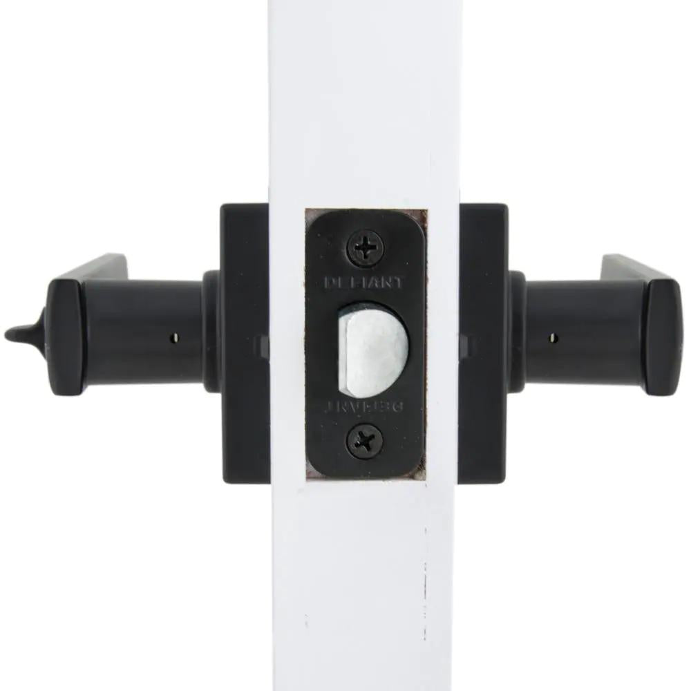 WestMatte Black Bed and Bath Door Lever with Square Rose (4-Pack)