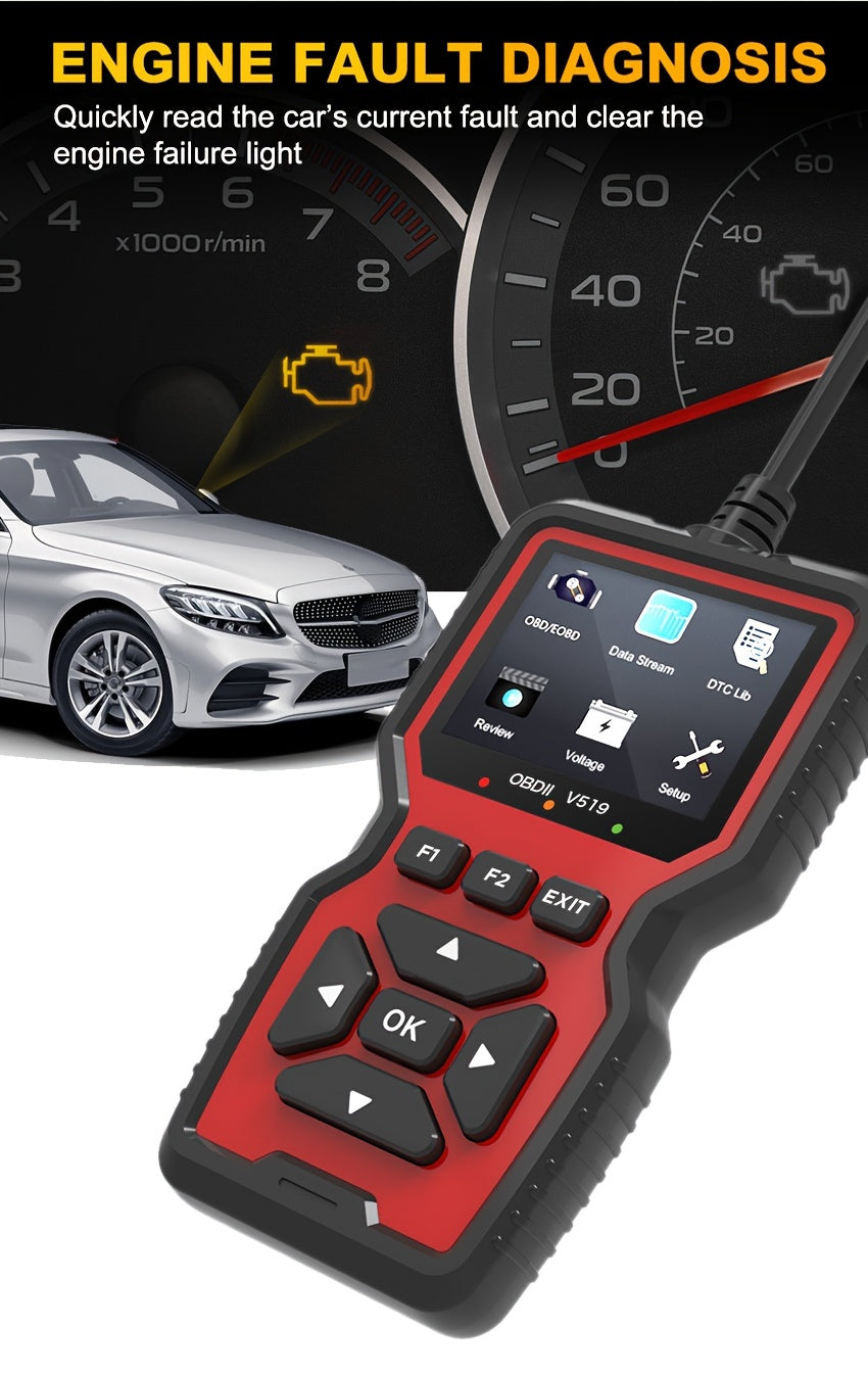 OBD2 Scanner Live Data Professional Mechanic OBDII Diagnostic Code Reader Tool For Check Engine Light