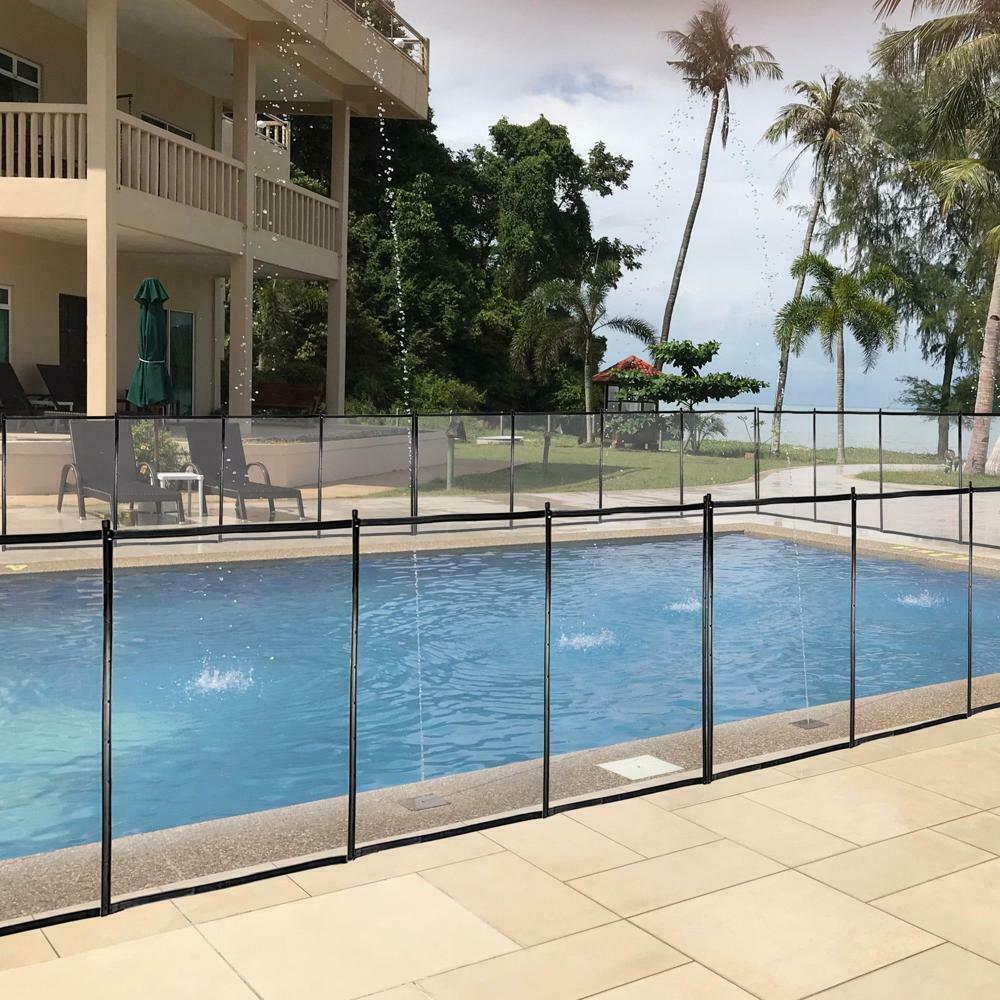 4x12 Ft Outdoor Pool Fence with Section Kit Removable Mesh Barrier for Pools