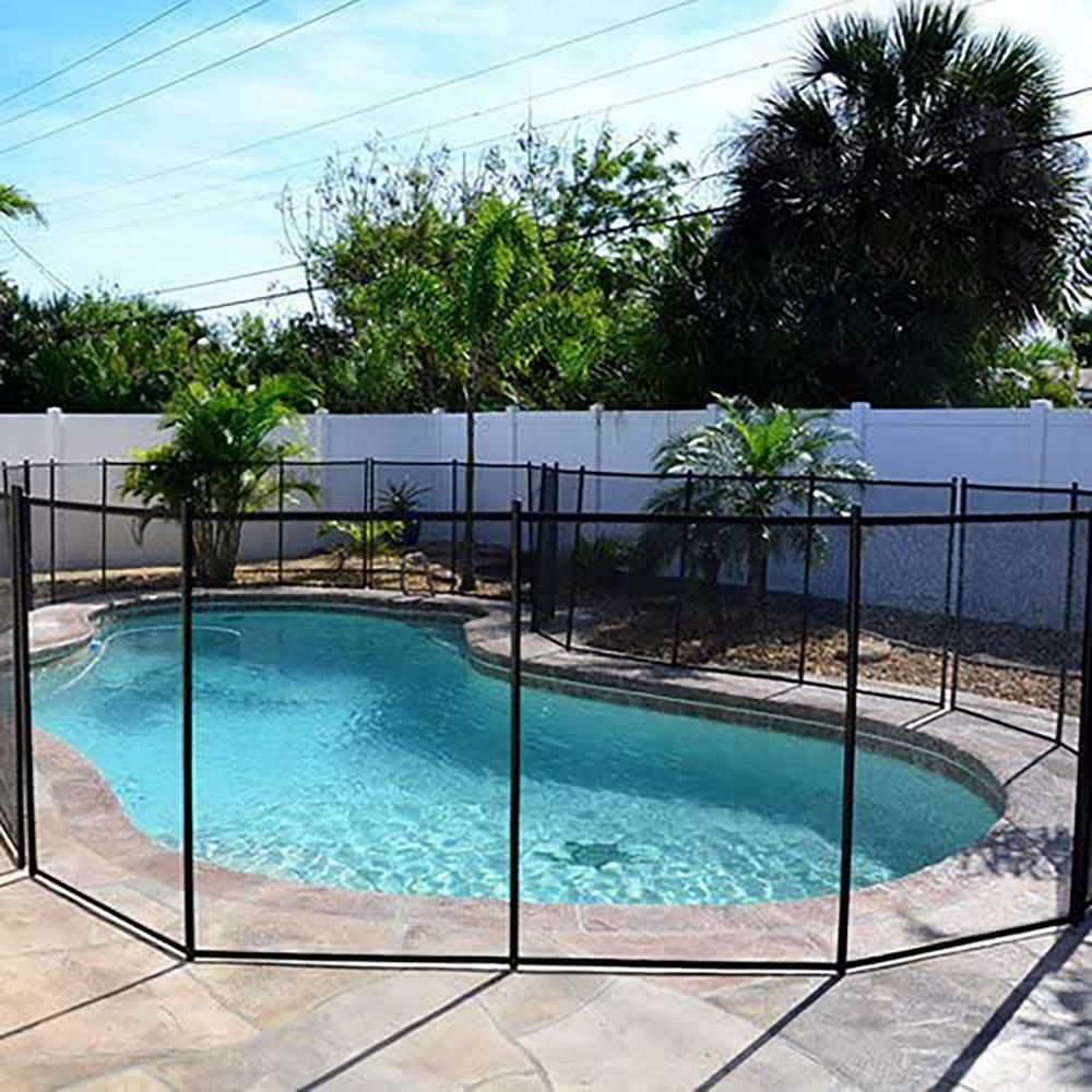4x12 Ft Outdoor Pool Fence with Section Kit Removable Mesh Barrier for Pools