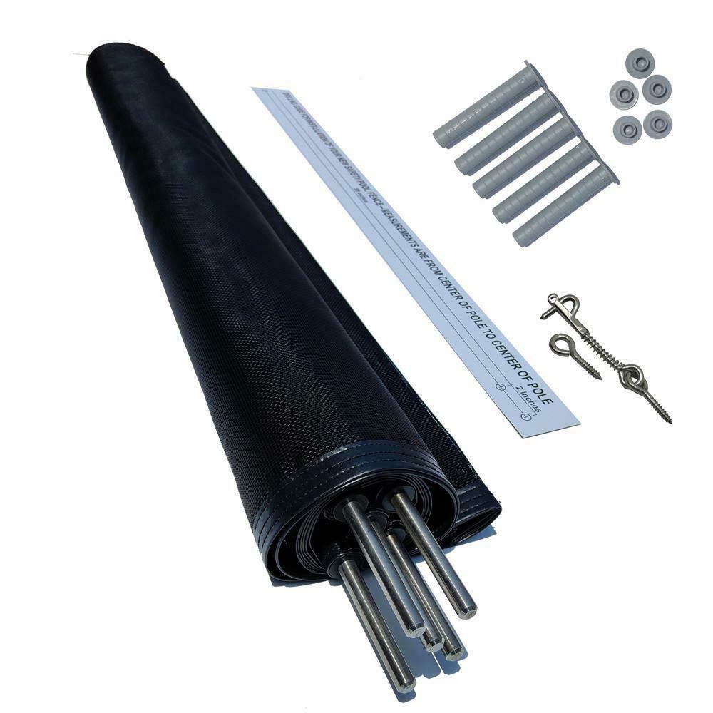 4x12 Ft Outdoor Pool Fence with Section Kit Removable Mesh Barrier for Pools