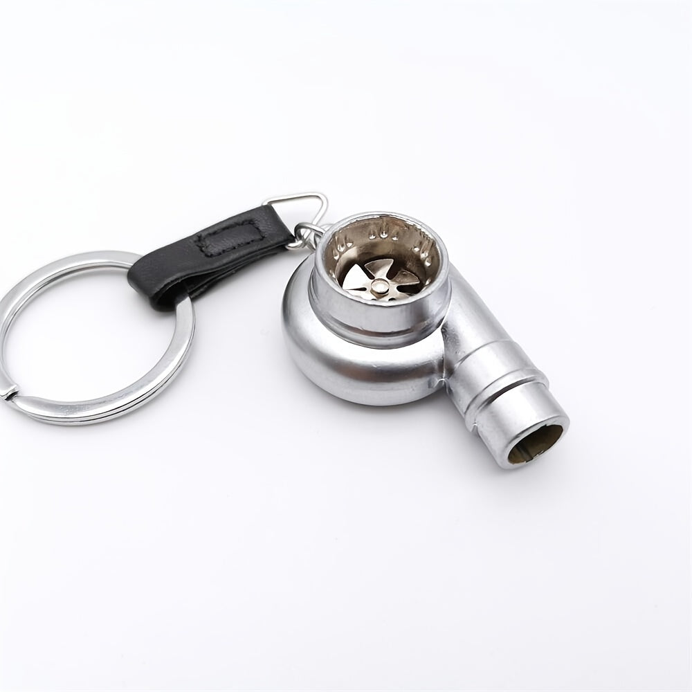 Real Whistle Sound Turbo Keychain Sleeve Bearing Spinning Turbo Key Chian Auto Part Turbine Turbocharger Key Ring Key Holder Accessoies
