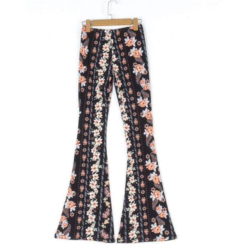 tribal african print flare pants