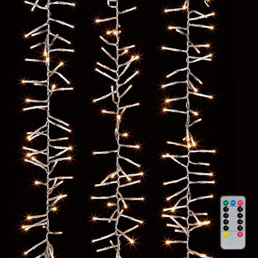 Raz Imports 05809 - 1,300 Light 44' Clear Wire Warm White LED Micro Miniature Christmas Light String Set with Timer and Remote