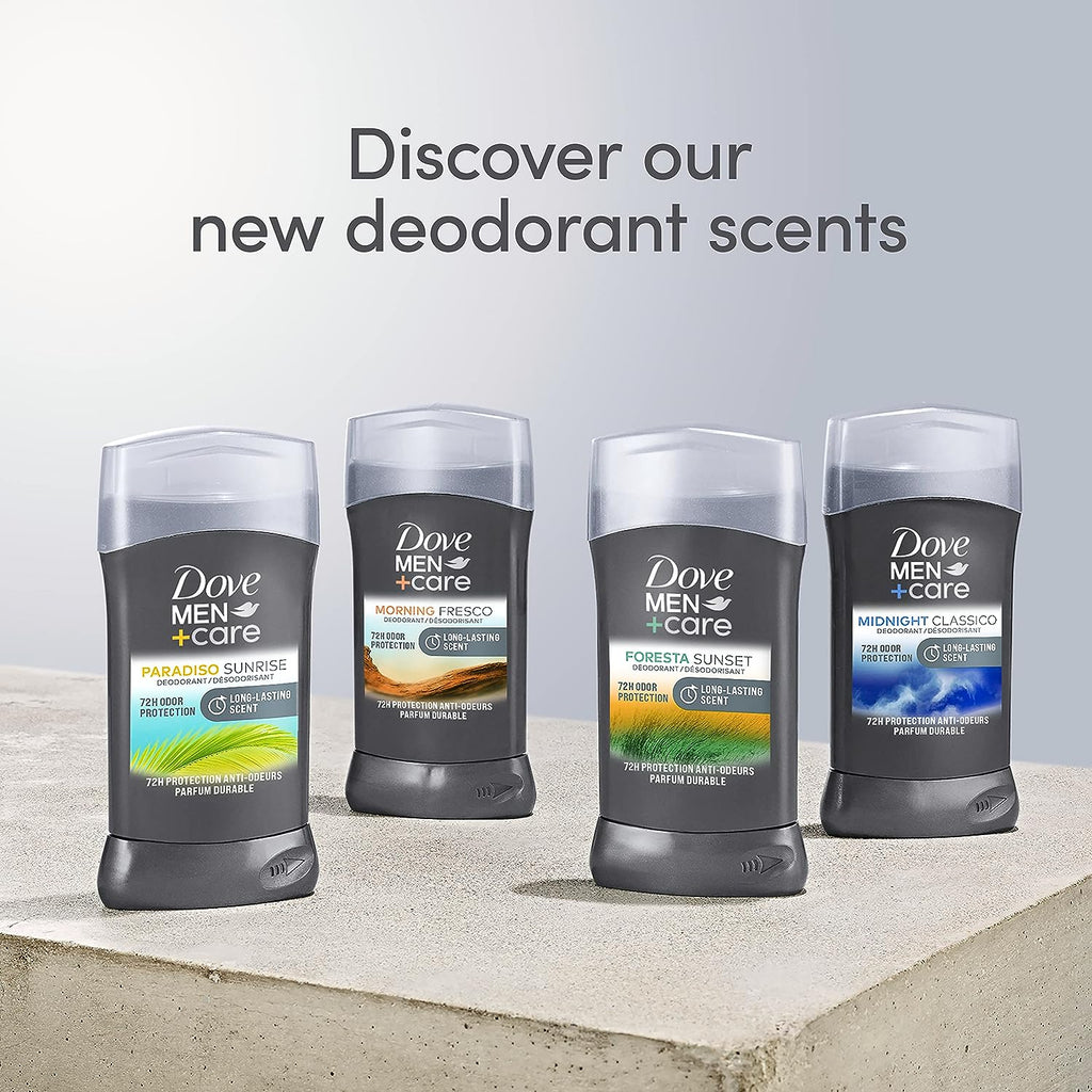 Dove Men+Care Deodorant Stick for Men Midnight Classico 3 Count Aluminum Free 72-Hour Odor Protection Mens Deodorant With Essential Oils &amp; 1/4 Moisturizing Cream 3oz