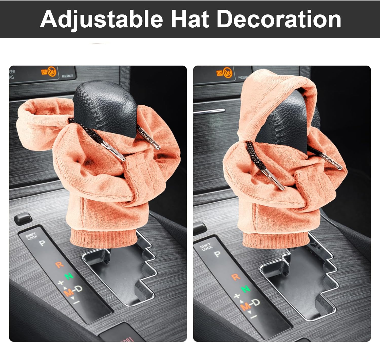 ZHSMS Gear Shift Cover, Universal Shift Knob Cover, Funny Sweater Hoodie for Gearshift, 4.7 Inch Car Shifter Stick Protector Decoration(Orange)