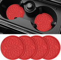 Car Cup Coaster [4 Pack] ME.FAN Silicone Car Coasters/Cup Mats - 2.75In Universal Non-Slip Recessed Car Interior Accessories - Car Cup Holder Insert Coasters Red