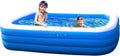 family size swimming pool, + built-in drain plugs 149 long x 109 wide x 50 cm high - large inflatable professional above ground swim center, perfect for summer outdoor back