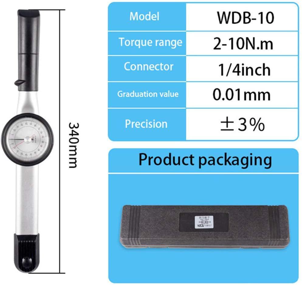 HAND TOOLS Spanners Wrenches 1/4'' Inch Drive Dial Torque Wrench Dual Scale Wrench High Precision Adjustable Torch Force Tester (2-10N.m) Hand Tools wrenches set