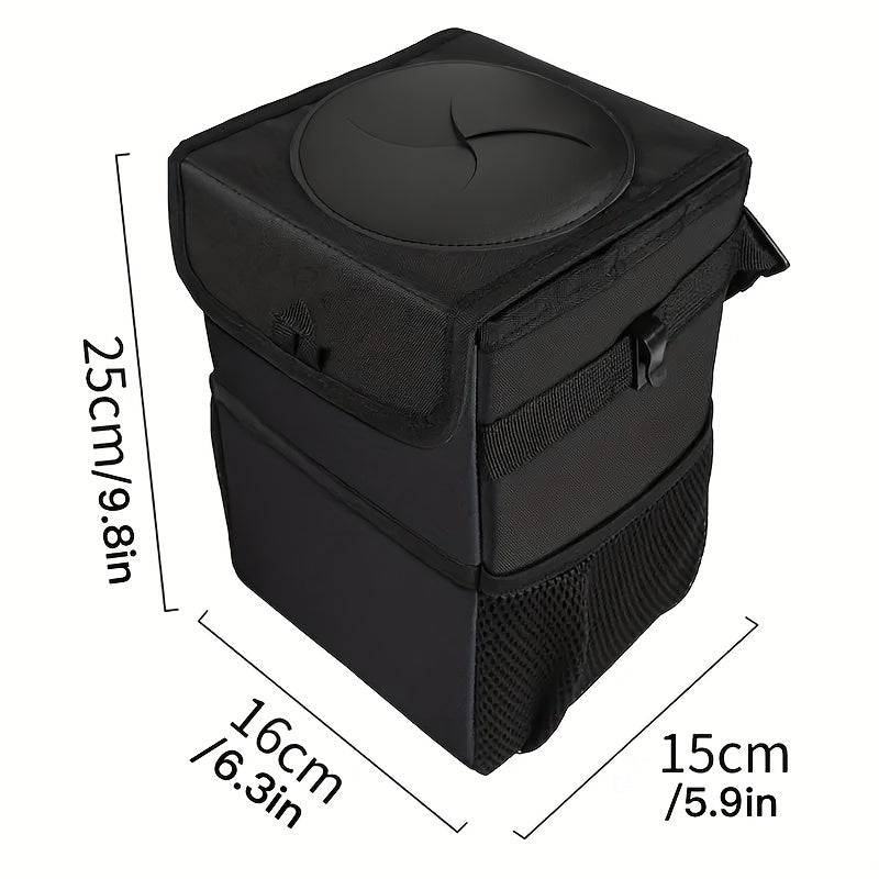 Keep Your Car Clean &amp; Organized - ZukMi Car Trash Can With Lid &amp; StoraPockets!