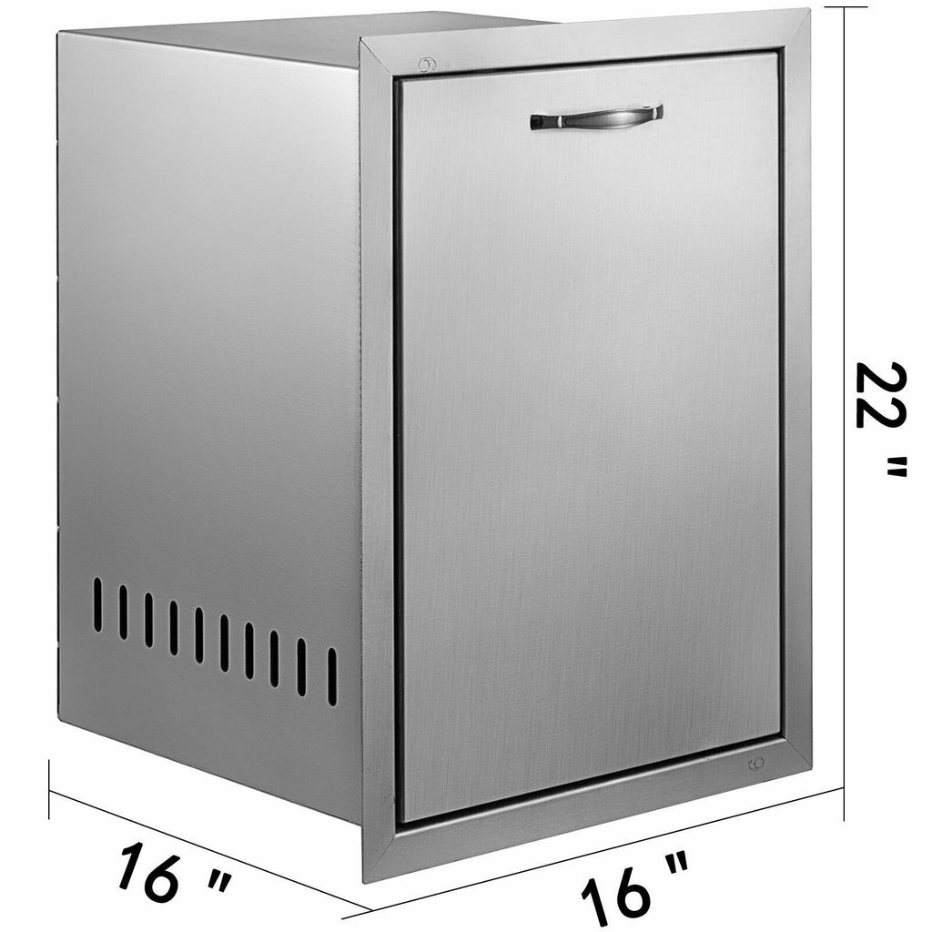 BBQ Island Slide Out Trash Propane StoraDrawer  Steel 16"x22"