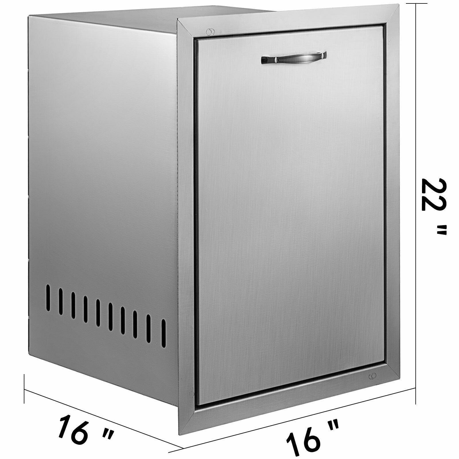 BBQ Island Slide Out Trash Propane StoraDrawer  Steel 16"x22"