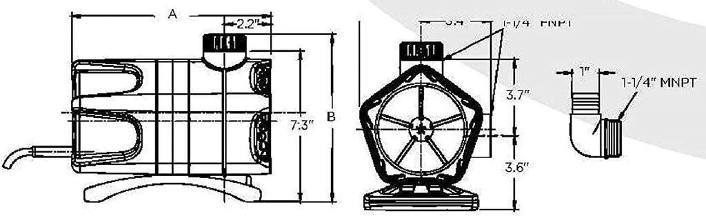 Little Giant 566407 WGP-95-PW Dual DischarDirect Drive Submersible Waterfall and Pond Pump, 700 Watts, 4,280 GPH