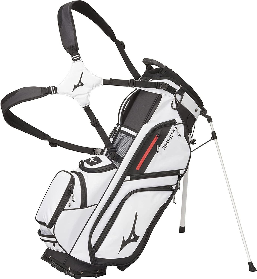 Mizuno BR-DX 14-Way Hybrid Golf Stand Bag | 14 Way Top Cuff | Full Length Dividers| Dual Shoulder Straps | Full Length Stand Legs | LarInsulated Cooler