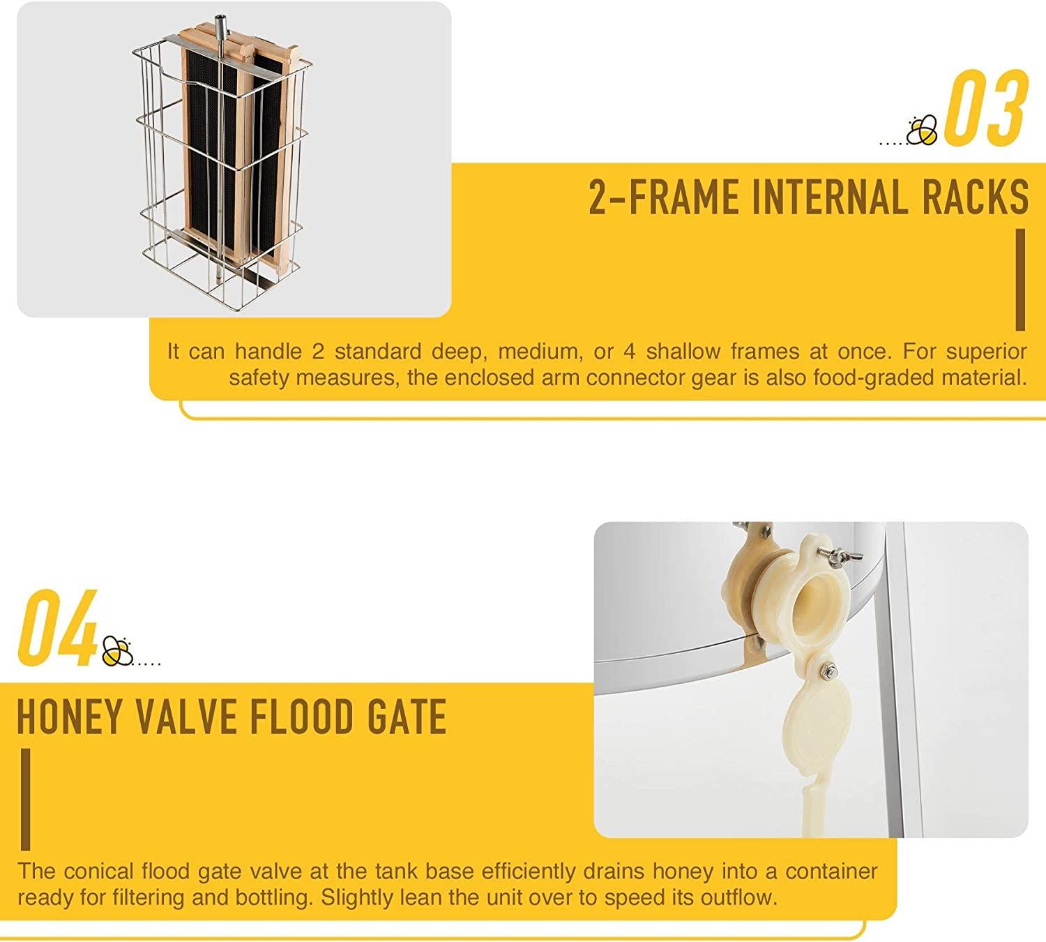 LETRA Electric Honey Extractor Separator,  Steel Honeycomb Spinner, Honeycomb Bee Frame Spinner Beekeeping Extraction Apiary CentrifuEquipment
