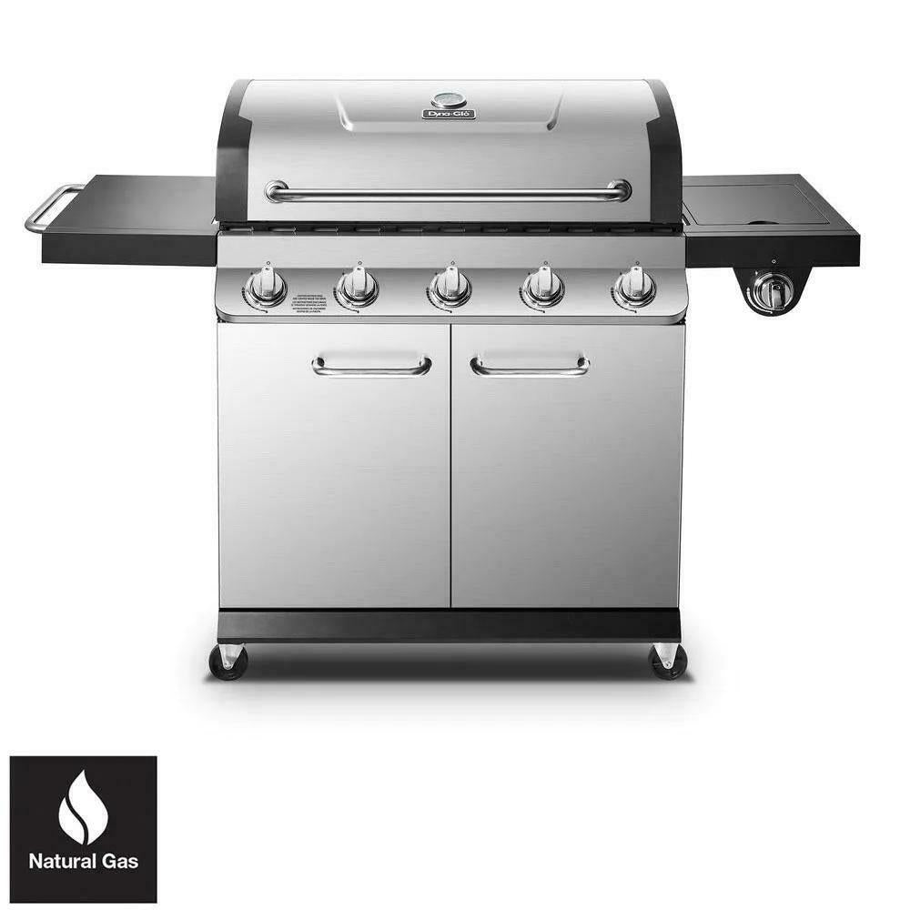 Natural Gas Grill - Side Burner Premier 5-Burner  Steel