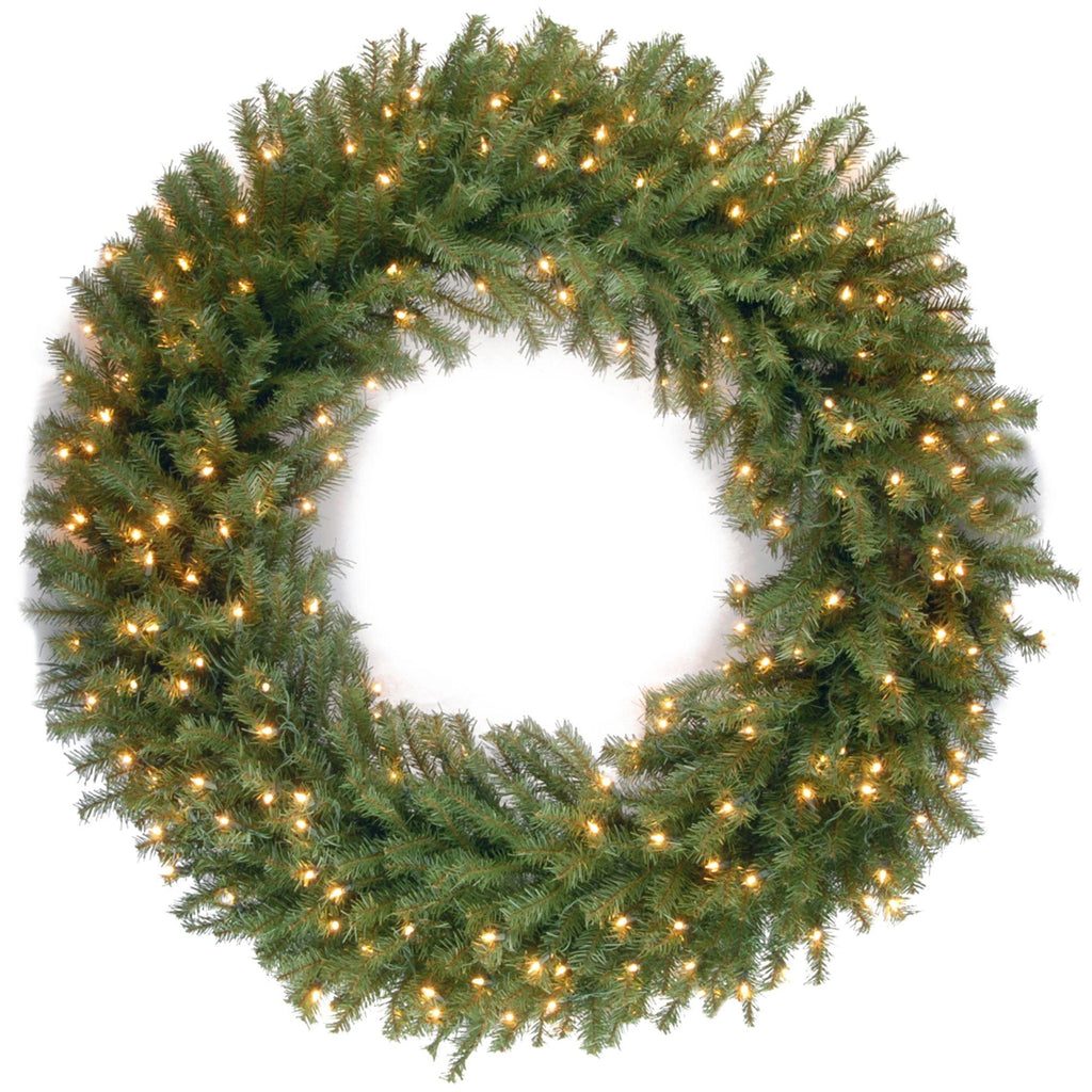 National Tree Company Metal Prelit Full Wreath, (Green)