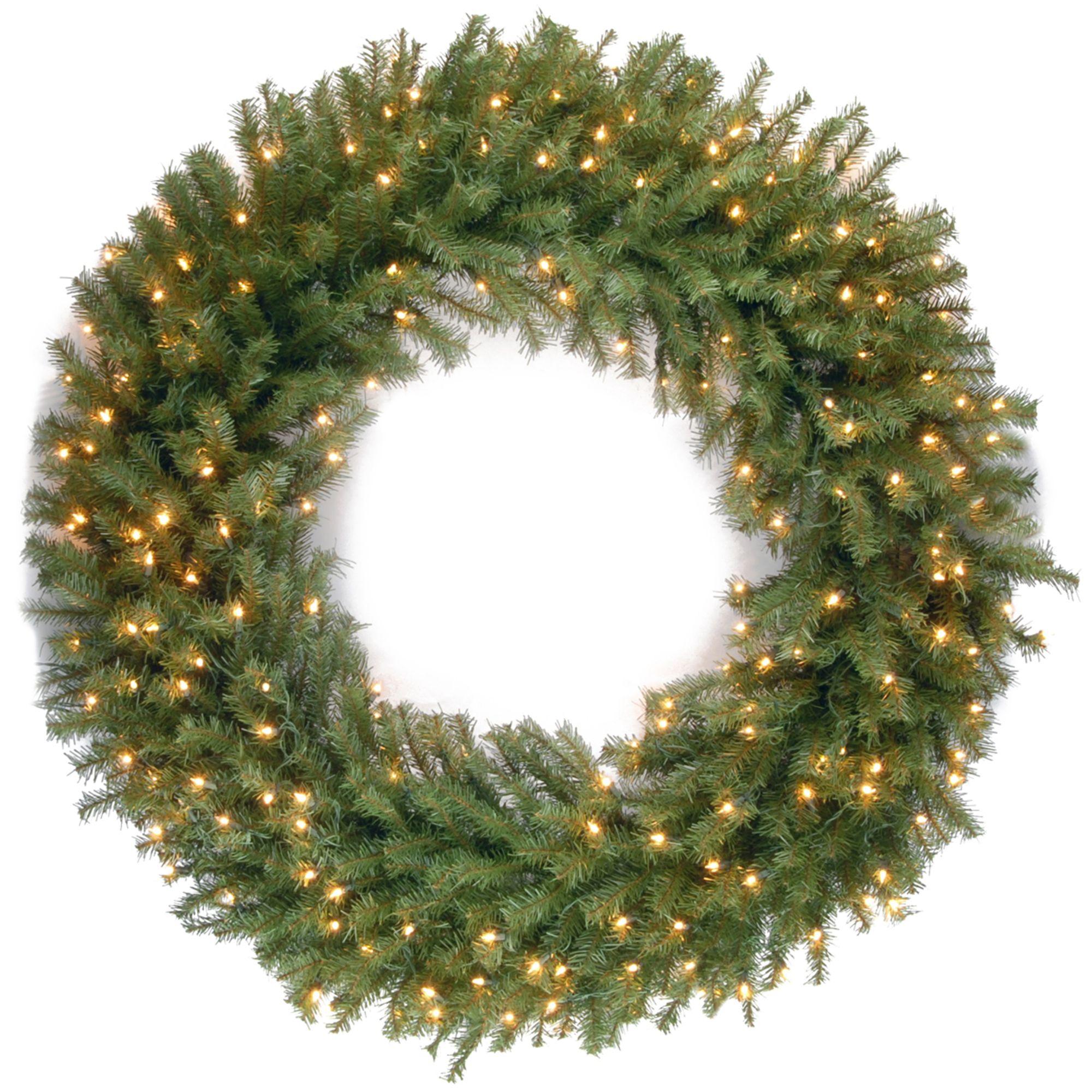 National Tree Company Metal Prelit Full Wreath, (Green)
