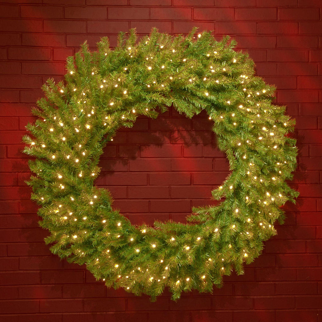 National Tree Company Metal Prelit Full Wreath, (Green)