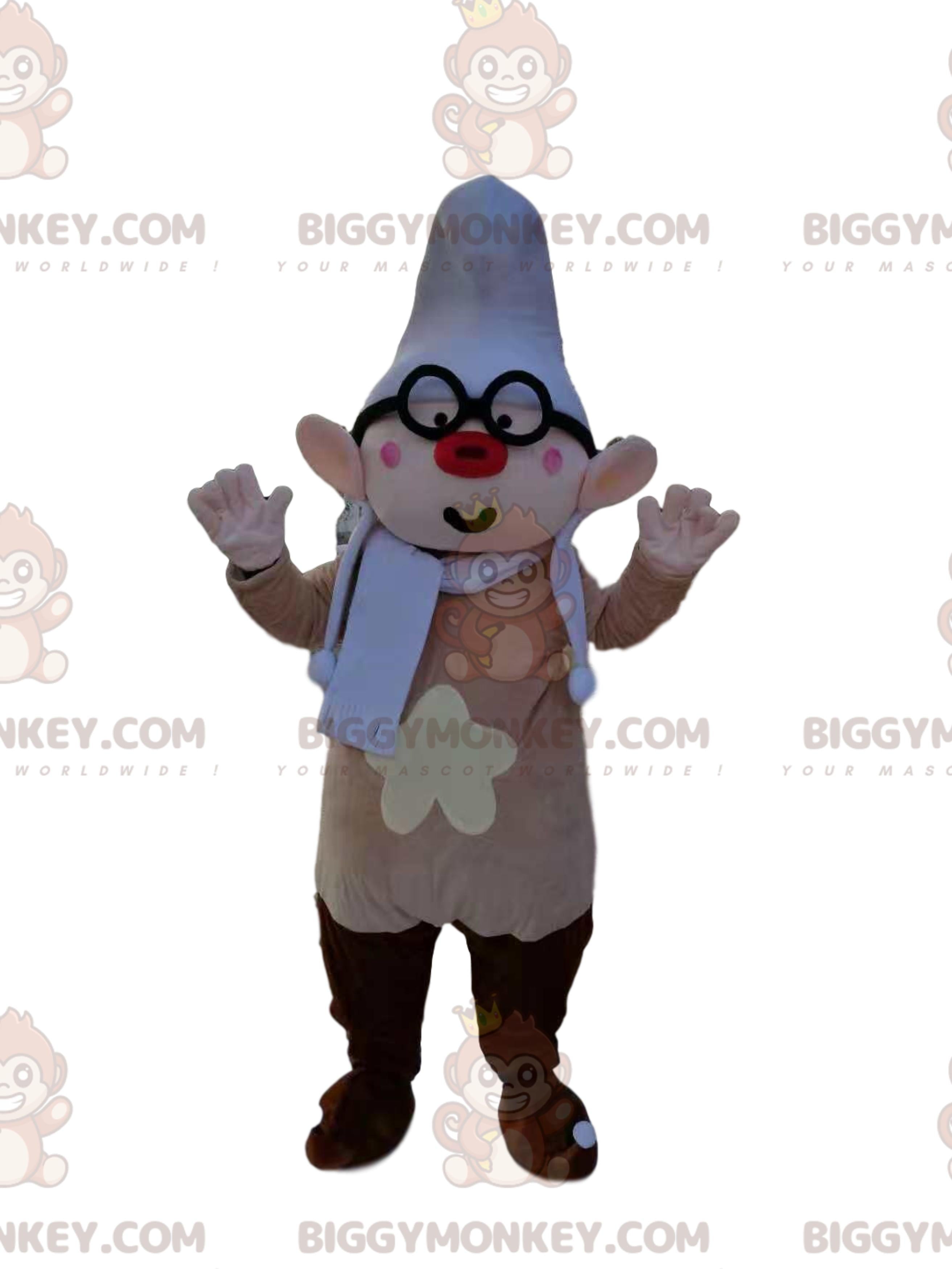 Leprechaun BIGGYMONKEYMascot Costume with Red Nose and Glasses