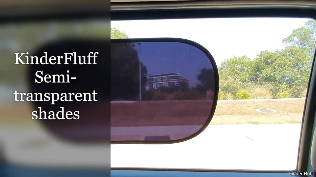 kinder Fluff Car Window Shade (4Pack)-The Only Certified Car Window Sun Shade for Baby Proven to Block 99.95% UVR - Mom's Choice Gold Award Winning - Car Seat Sun Protection