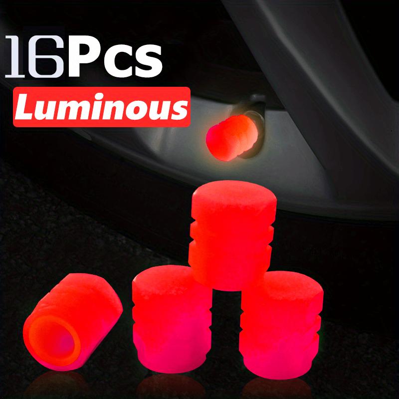 4pcs Webdiennuoc Valve Caps, Luminous Caps, Universal Fluorescent Tire Valve Caps 4pcs/Set, Fluorescent Tire Valve Caps STEM Caps