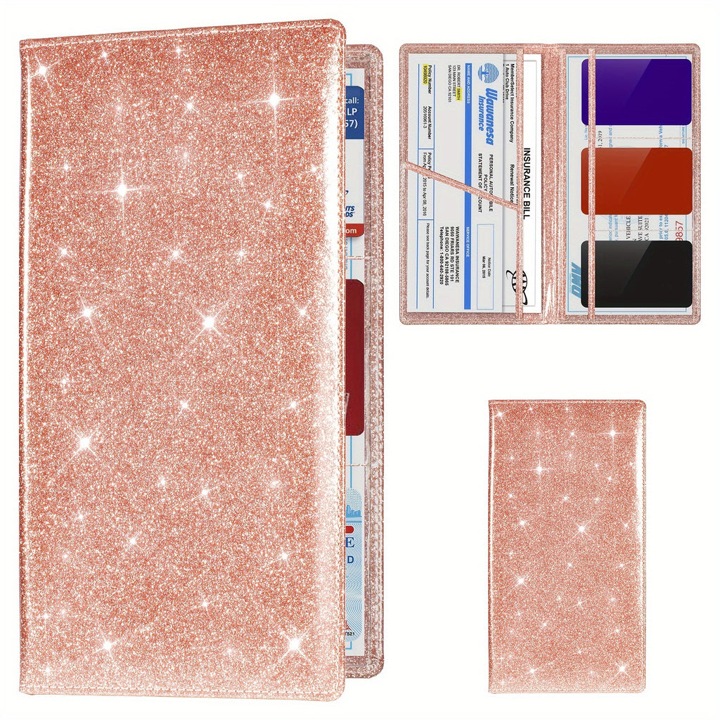 Car Registration And Insurance Card Holder, Vehicle License Document Glove Box Compartment Organizer