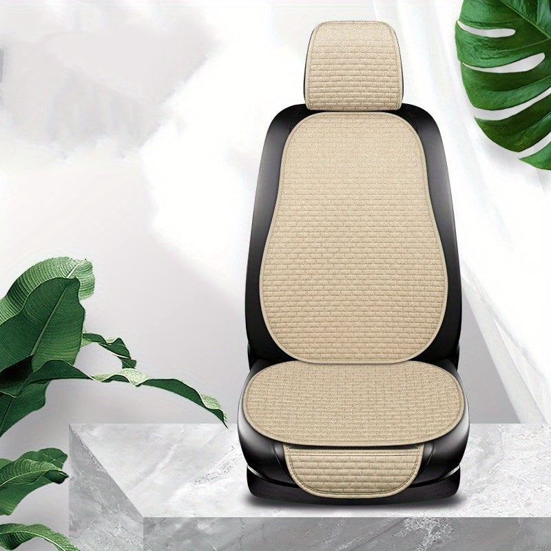 Flax Car Seat Cover Protector Linen Front Back Cushion Protection Car Seat Pad Mat Backrest Automobiles Front Backrest Seat Cushion