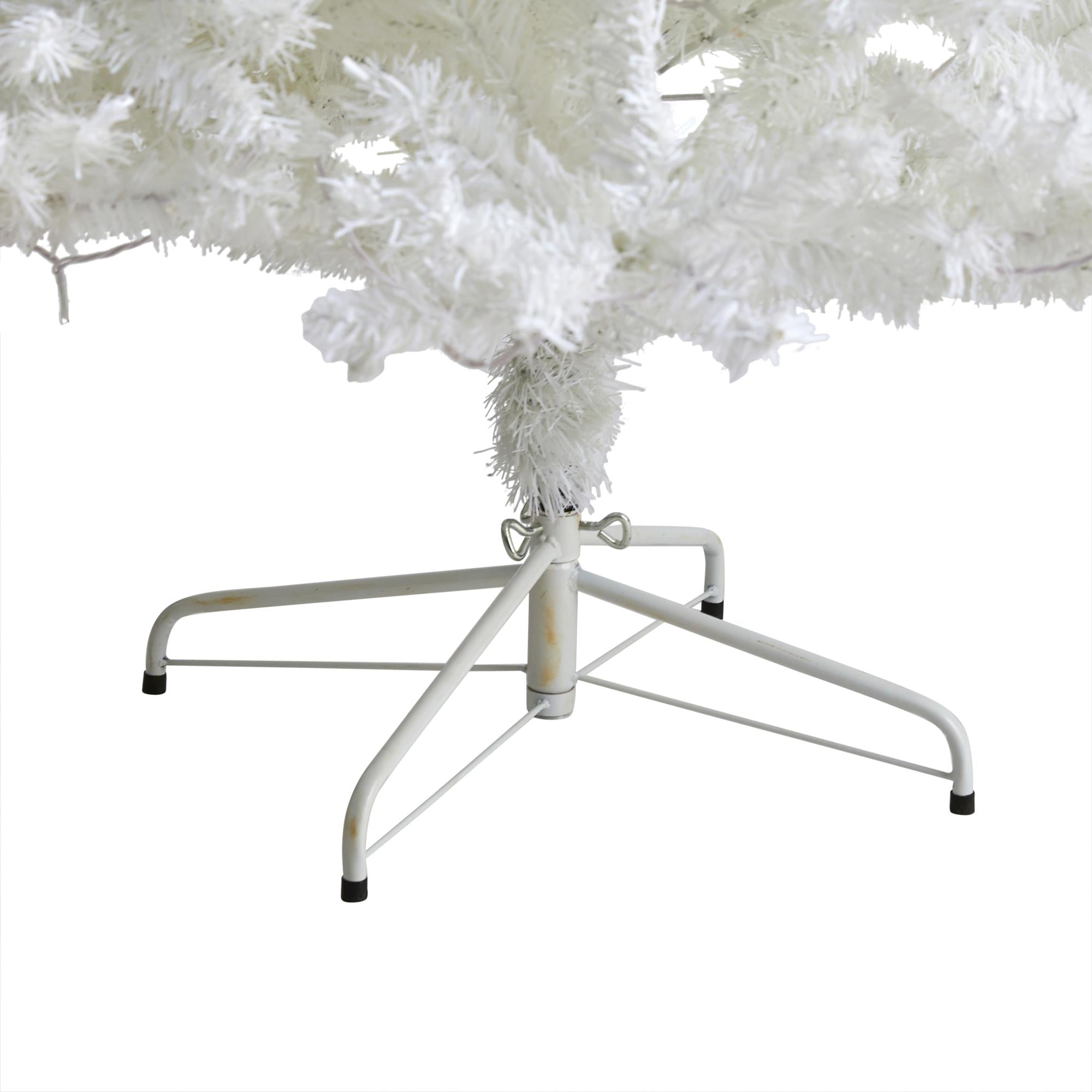 Nearly Natural 7.5' White Artificial Christmas Prelit 400 Clear LED Lights