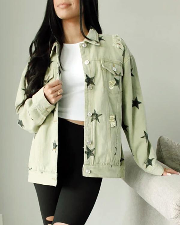 ripped star loose jacket