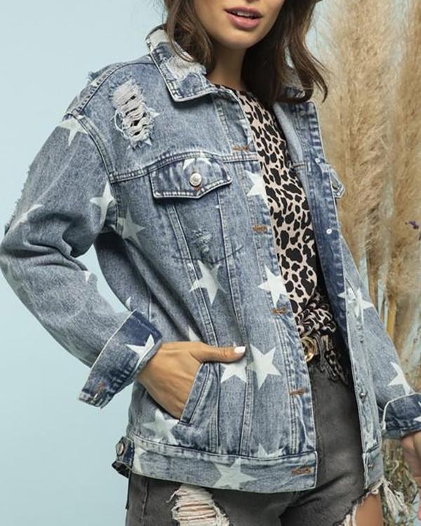 ripped star loose jacket