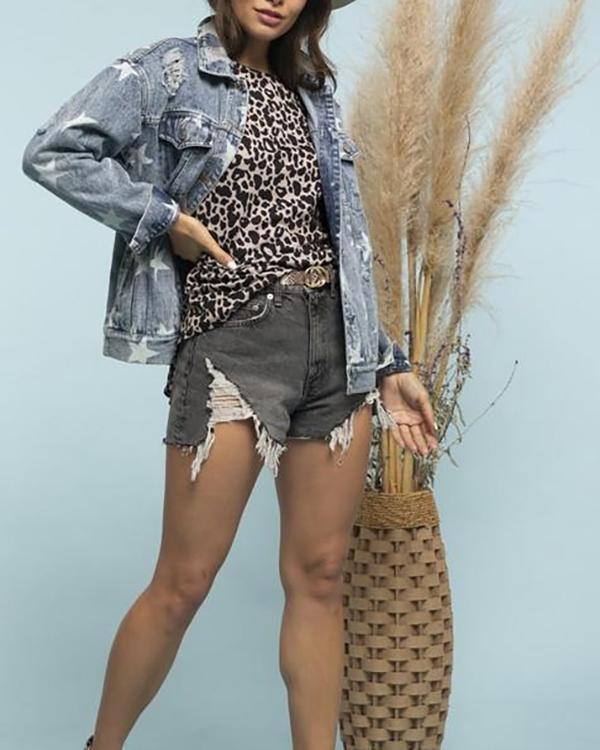 ripped star loose jacket
