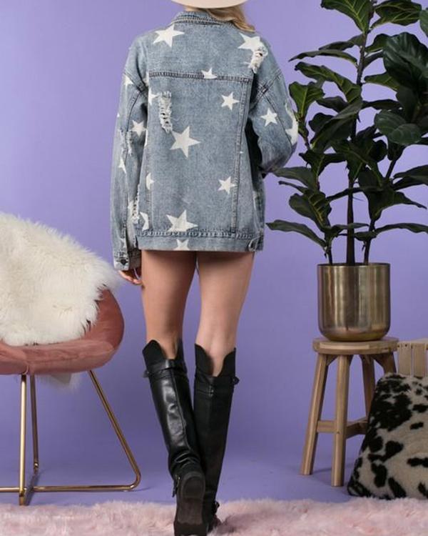 ripped star loose jacket