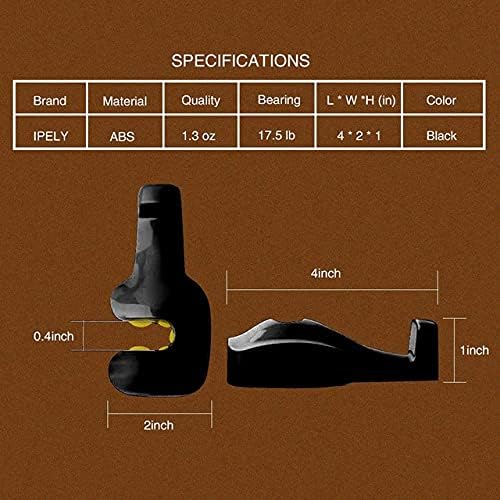 IPELY Universal Car Vehicle Back Seat Headrest Hanger Holder Hook for Bag Purse Cloth Grocery (Black -Set of 2)
