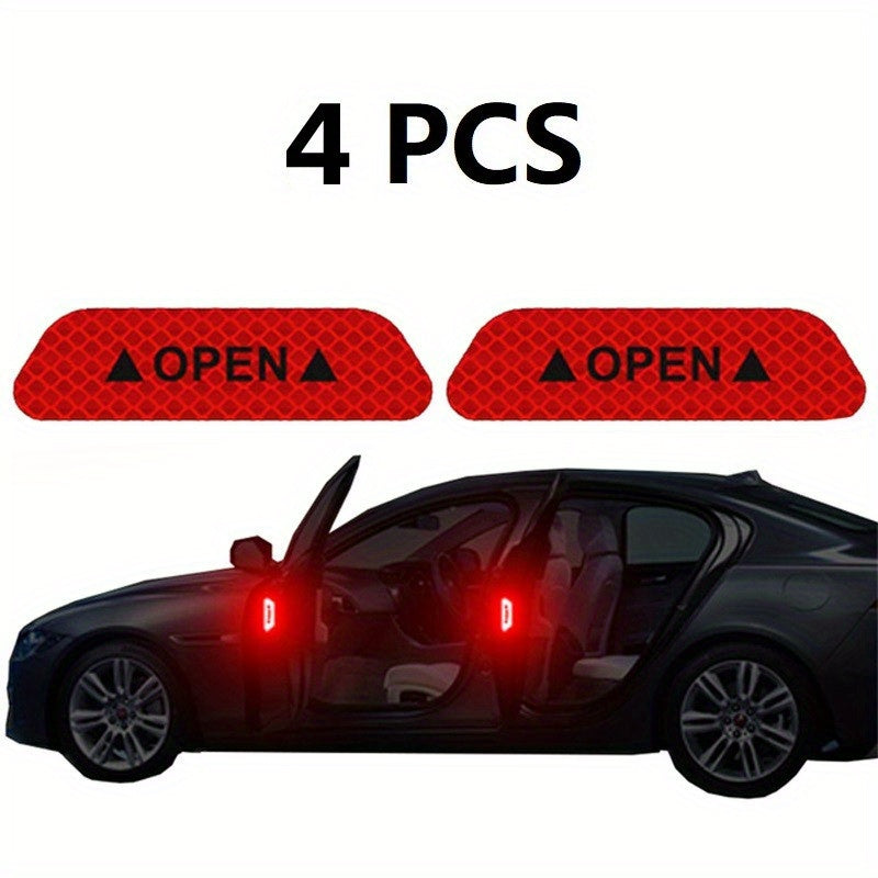 Boost Your Car's Safety &amp; Visibility With 4PCS Reflective Stickers!