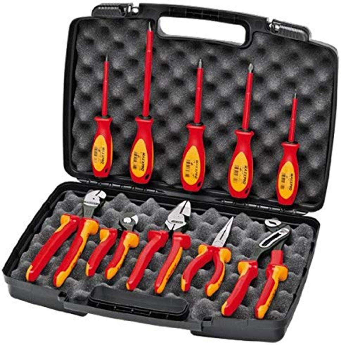 Knipex Tools LP - 9K989831US 10 -Piece 1000V Insulated High LeveraPliers, Cutters, and Screwdriver Industrial Tool Set