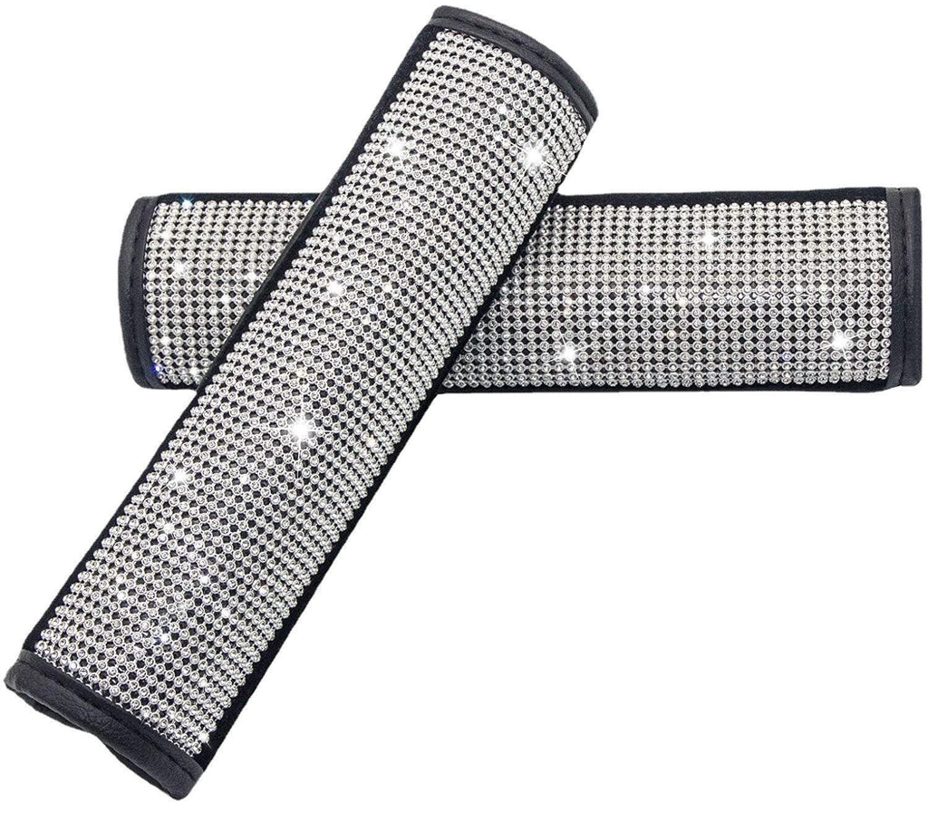 Car Seat Shoulder Pad Soft Cushion PU Leather Trim Crystal Bling Belt