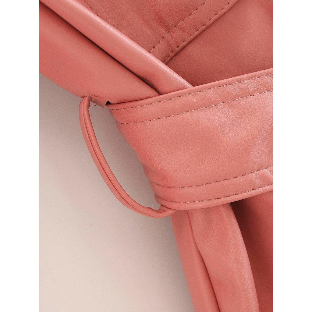 faux oversize leather coat
