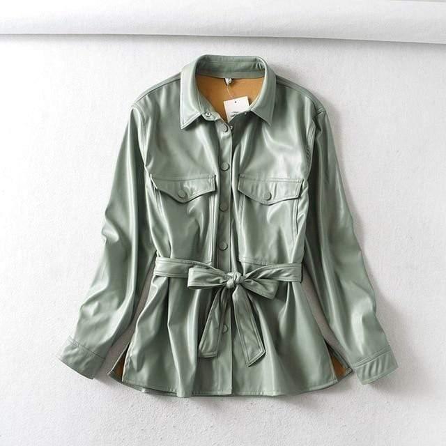 faux oversize leather coat