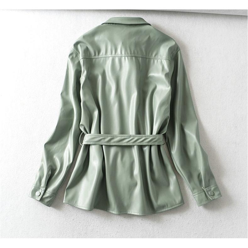 faux oversize leather coat
