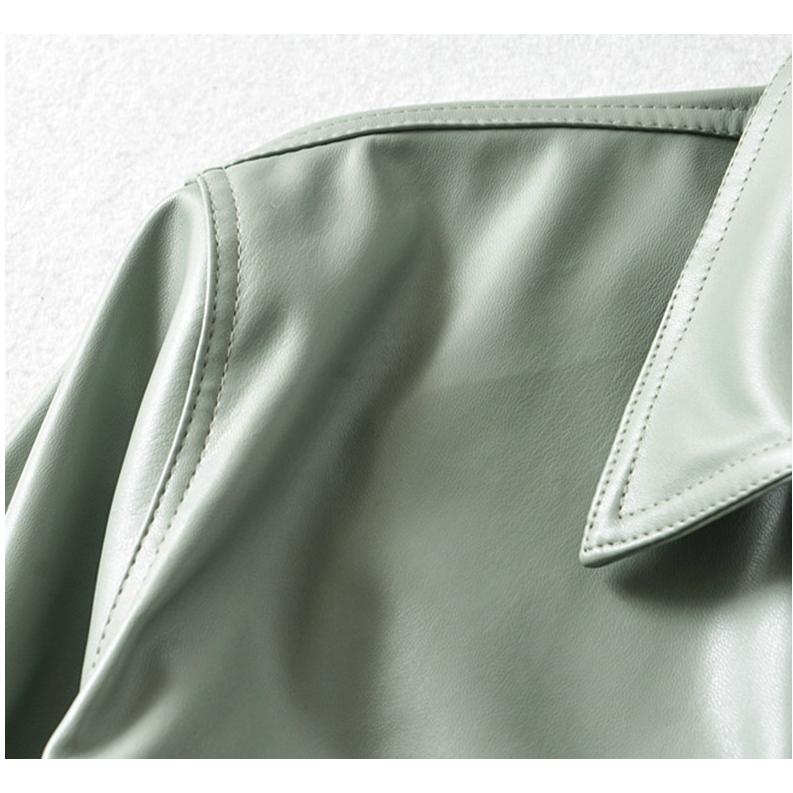 faux oversize leather coat