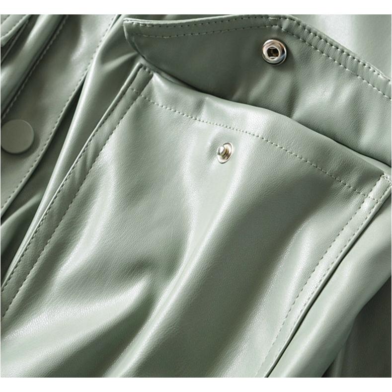 faux oversize leather coat