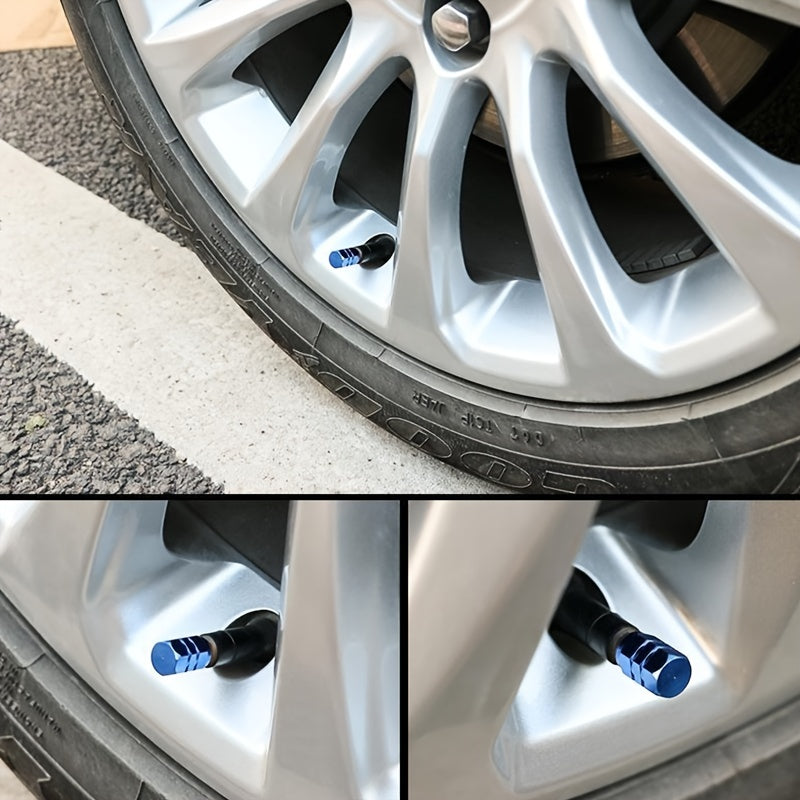 4/8pcs Aluminum Alloy Tire Valve Caps - Dustproof &amp; USA AIR Compatible - For Cars, Motorcycles &amp; Trucks