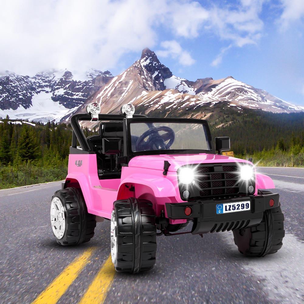 UBesGoo Ride-On Car Electric Car with 12V 7AH Battery Children Car Small Jeep Dual Drive and 2.4G Remote Control Pink