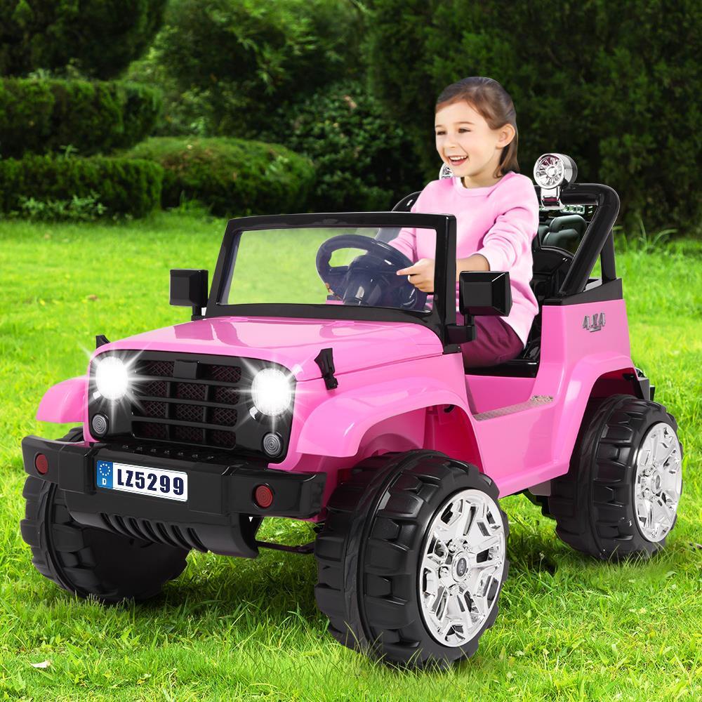 UBesGoo Ride-On Car Electric Car with 12V 7AH Battery Children Car Small Jeep Dual Drive and 2.4G Remote Control Pink