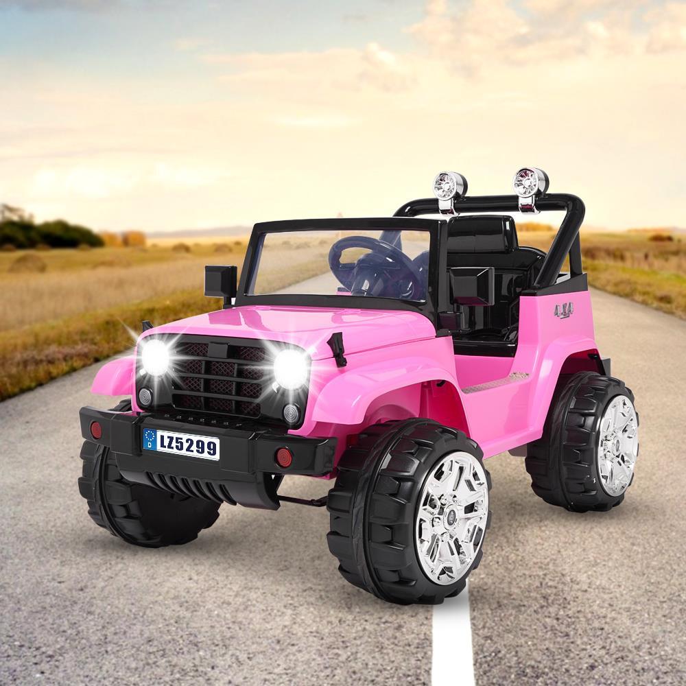 UBesGoo Ride-On Car Electric Car with 12V 7AH Battery Children Car Small Jeep Dual Drive and 2.4G Remote Control Pink