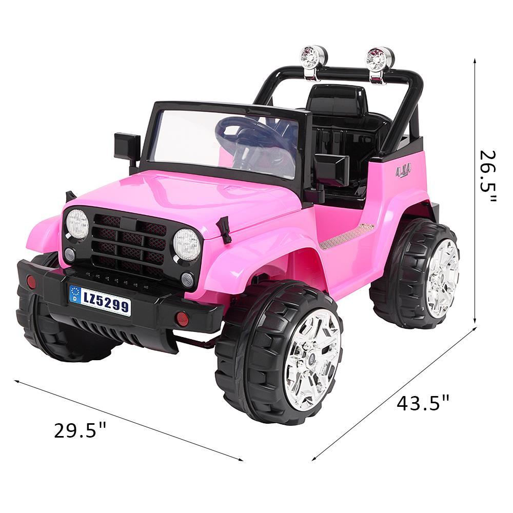 UBesGoo Ride-On Car Electric Car with 12V 7AH Battery Children Car Small Jeep Dual Drive and 2.4G Remote Control Pink