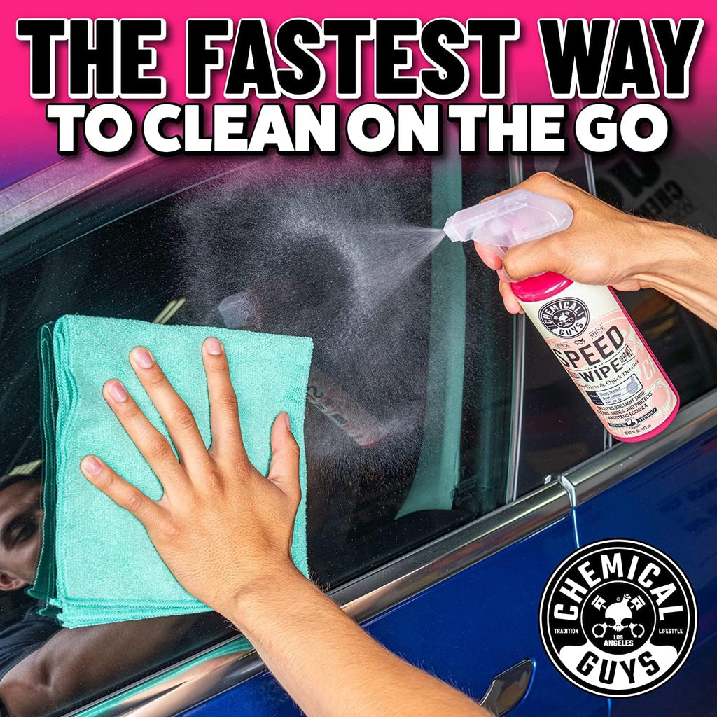 Chemical Guys CWS_402QDSW Car Wash &amp; Quick Detailer Bundle - Mr. Pink Foaming Car Wash Soap, 128 oz (1 Gallon) + Speed Wipe Sprayable Gloss &amp; Quick Detailer, 16 oz (2 Items)