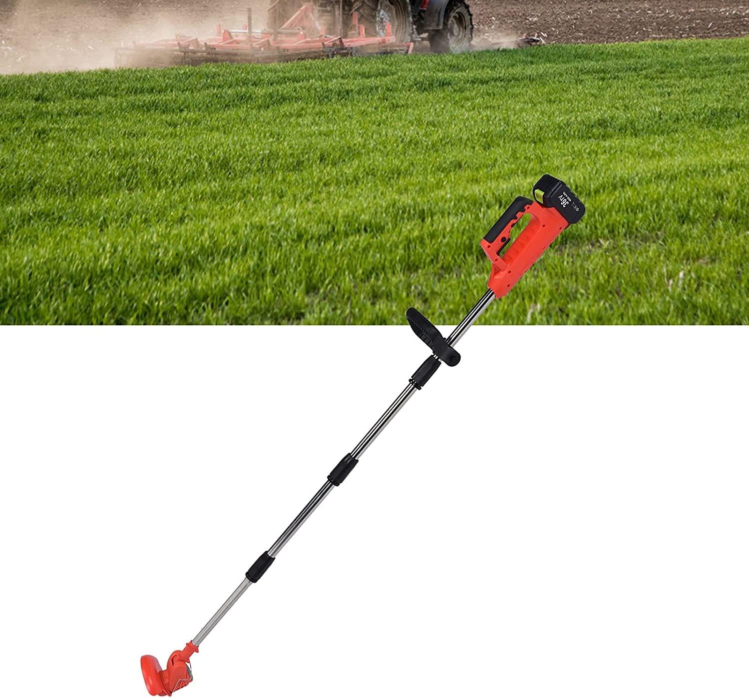 SALUTUY Lawn Trimmer, Grass Trimmer 4000mAh 12V Lithium Battery for Mowing Grass for Shrubs for Straw(100-240V, Transparency)